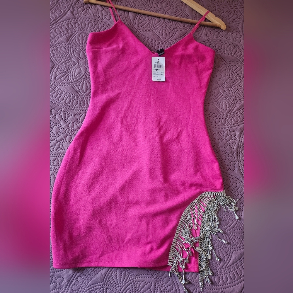 Barbie Pink Dress with Silver Fringe